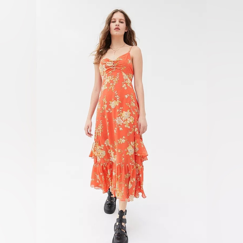 Urban Outfitters Orange Floral Dress